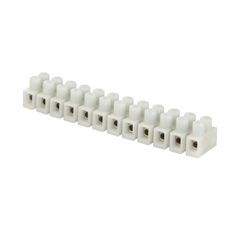NSi TERMINAL BLOKS™ ITB20-12 12-Circuit Insulated Terminal Block, 300 VAC, 10/20 A, 22 to 12 AWG, 20 to 18 AWG Wire, Threaded Mount